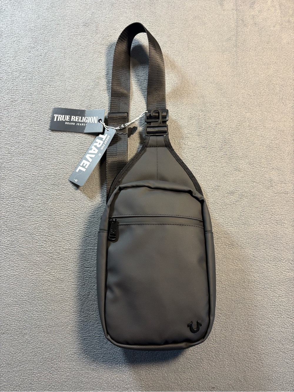 True Religion Black Men's Sling Belt Bag